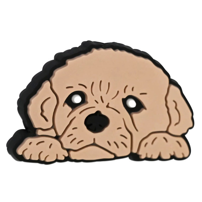 Wholesale  Random 100pcs/pack Cute Cartoon Dog Decorative Soft Rubber Double-Sided Beads